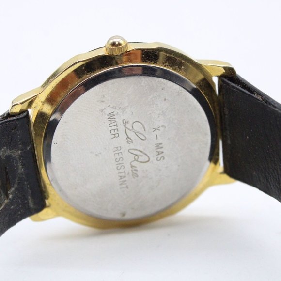 Vintage La Rue Christmas Watch Black Tone Stainless Steel Exclusive Collection - Picture 8 of 8